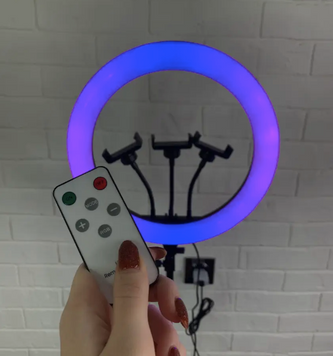Кільцева лампа 36cm MJ-36 RGB зі штативом 2 метри 33-34 фото