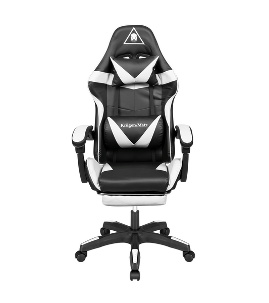 Кресло геймерское Kruger&Matz GX-150 с подставкой для ног Black/White 36133 фото