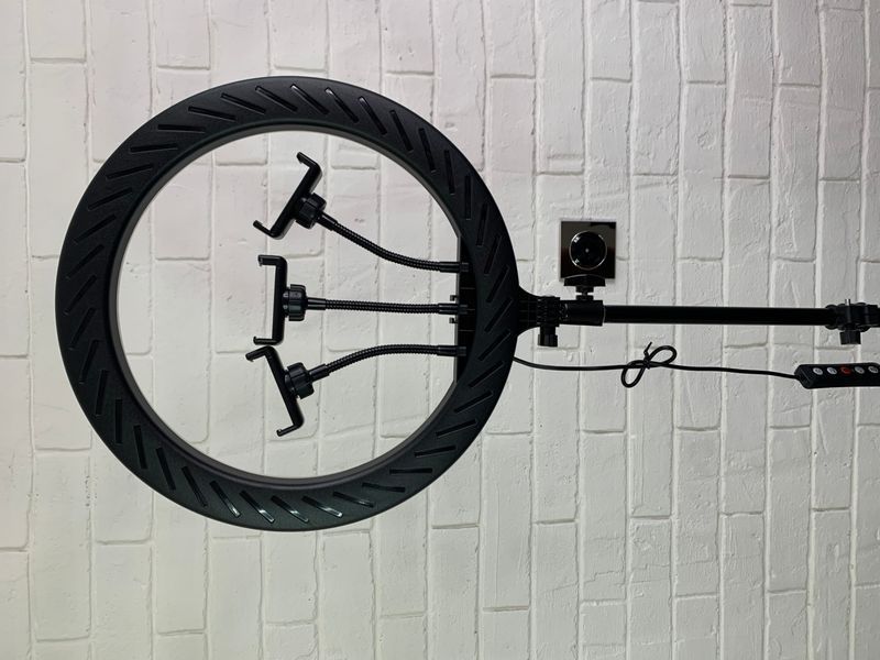Кільцева лампа 36cm MJ-36 RGB зі штативом 2 метри 33-34 фото