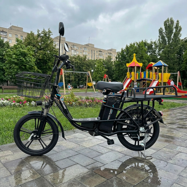 Електровелосипед Green Giant U18 Eco 600W Black - вантажний посилений багажник 5554848-4844884 фото