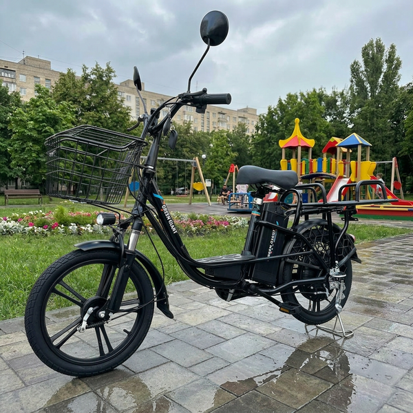 Електровелосипед Green Giant U18 Eco 600W Black - вантажний посилений багажник 5554848-4844884 фото