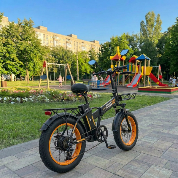 Електровелосипед MINAKO F10 PRO 2026 1200W 48V 21Ah &ndash; складаний фетбайк 20x4", PAS система, жовтий PRO1 фото