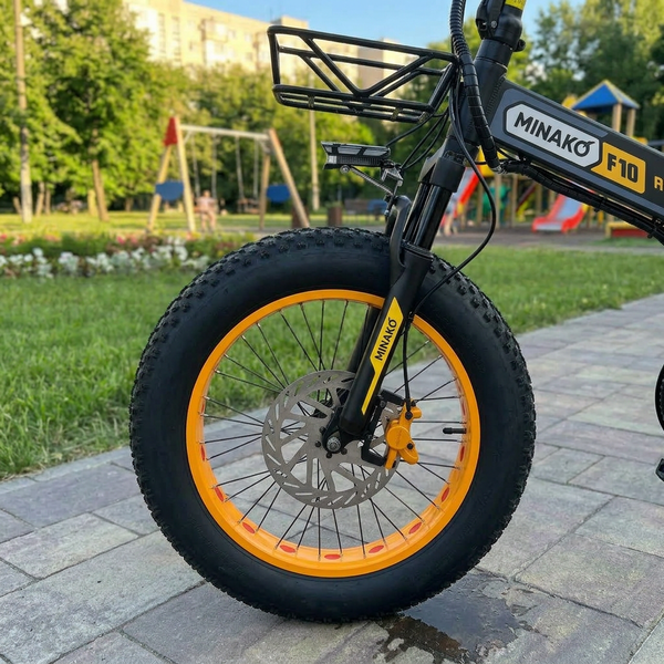 Електровелосипед MINAKO F10 PRO 2026 1200W 48V 21Ah &ndash; складаний фетбайк 20x4", PAS система, жовтий PRO1 фото