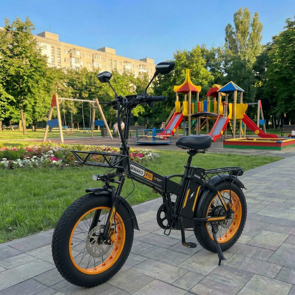 Електровелосипед MINAKO F10 PRO 2026 1200W 48V 21Ah &ndash; складаний фетбайк 20x4", PAS система, жовтий PRO1 фото