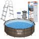 Каркасный бассейн Bestway 56709, размер 366 x 100 см с фильтрующим насосом и лестницей 15056 фото 1