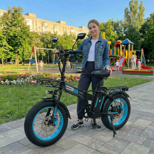 Електровелосипед MINAKO F10 PRO 2026 1200W 48V 21Ah &ndash; складаний фетбайк 20x4", PAS система , синій PRO2 фото