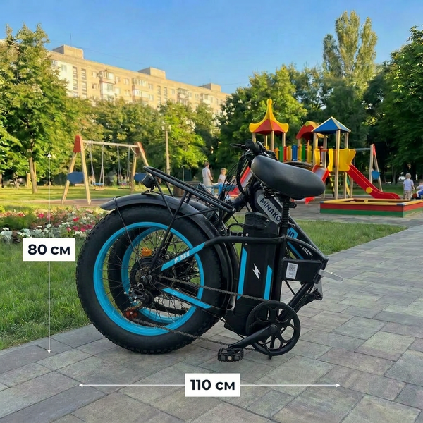 Електровелосипед MINAKO F10 PRO 2026 1200W 48V 21Ah &ndash; складаний фетбайк 20x4", PAS система , синій PRO2 фото
