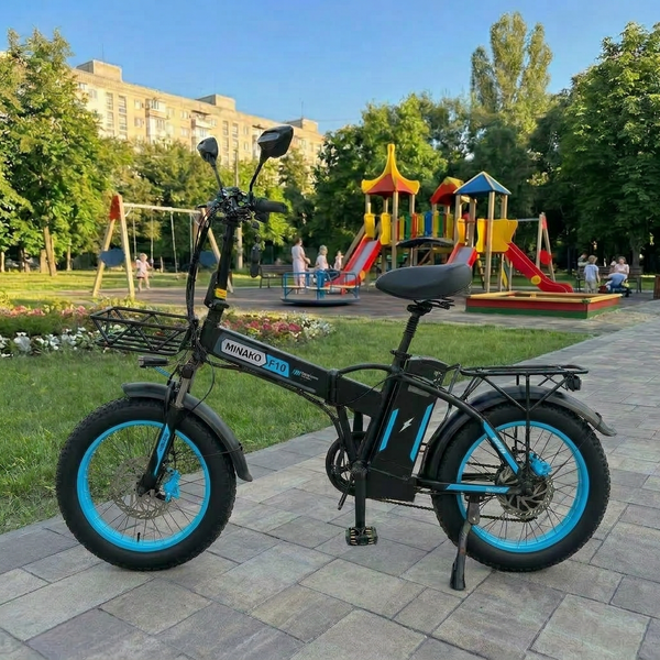 Електровелосипед MINAKO F10 PRO 2026 1200W 48V 21Ah &ndash; складаний фетбайк 20x4", PAS система , синій PRO2 фото