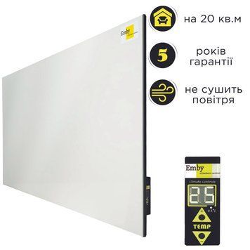 Керамический обогреватель Emby CHT-1000 белый с терморегулятором на 20 кв.м 234-4450 фото
