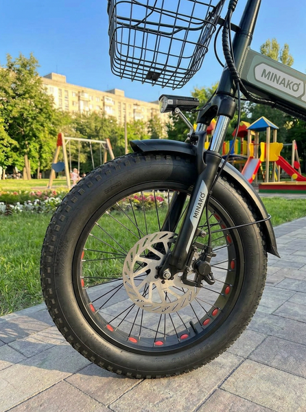 Електровелосипед MINAKO F10 PRO 2026 1200W 48V 21Ah &ndash; складаний фетбайк 20x4", гідравлічні гальма, PAS, сірий PRO3 фото