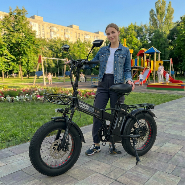 Електровелосипед MINAKO F10 PRO 2026 1200W 48V 21Ah &ndash; складаний фетбайк 20x4", гідравлічні гальма, PAS, сірий PRO3 фото
