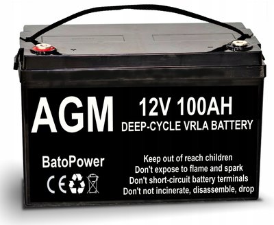 Аккумуляторная батарея BatoPower AGM 12V 100 Ah VRLA 35031 фото