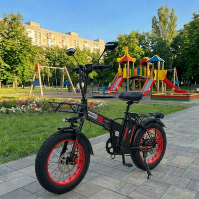 Електровелосипед MINAKO F10 PRO 2026 1200W 48V 21Ah &ndash; складаний фетбайк 20x4", PAS система, червоний PRO4 фото
