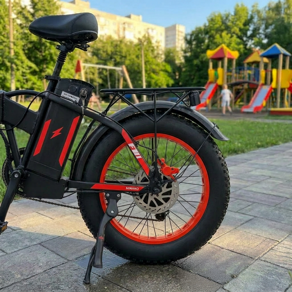 Електровелосипед MINAKO F10 PRO 2026 1200W 48V 21Ah &ndash; складаний фетбайк 20x4", PAS система, червоний PRO4 фото