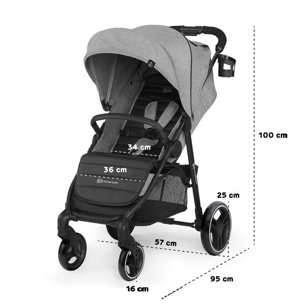 Прогулянкова коляска KinderKraft Grande CITY grey 11057 фото