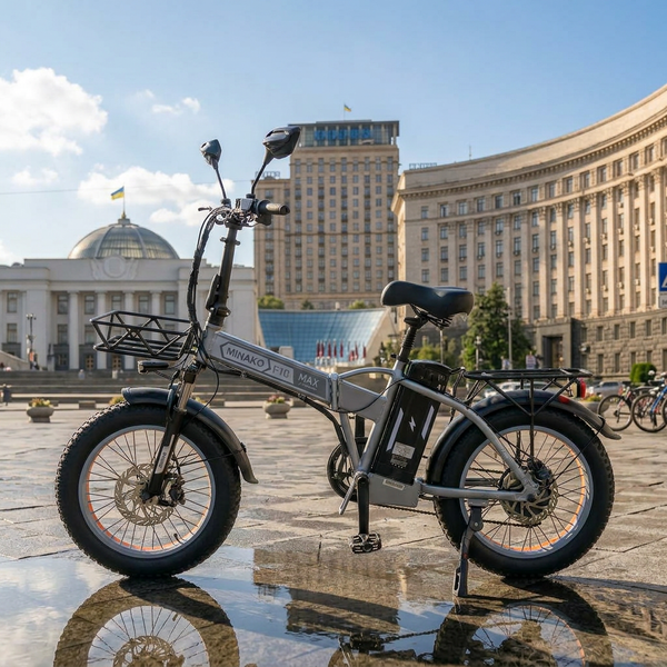 Електровелосипед MINAKO F10 PRO 2026 1200W 48V 21Ah &ndash; складаний фетбайк 20x4", PAS система, Сірий PRO5 фото