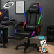 Геймерське крісло Hanert G-Force Black з RGB підсвіткою та підставкою для ніг GRGB фото 4