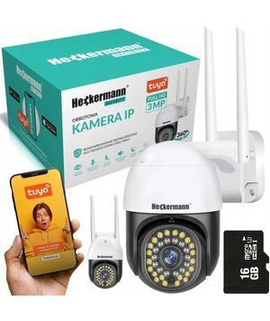 Вулична поворотна IP-камера відеоспостереження Wi-Fi Heckermann C19 + карта 16 ГБ 24650 фото
