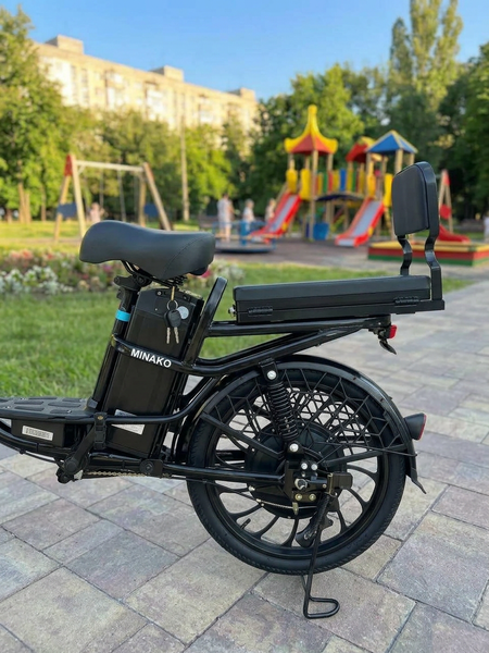 Електровелосипед MINAKO PRO 20" 800W подвійна амортизація  15Ah 48W з розкладним сидінням-багажником  MINAKOPRO2 фото