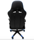 Геймерське крісло Primaveo Black/Blue з масажером, ергономічними подушками та висувною підставкою для ніг OJ9 фото 6