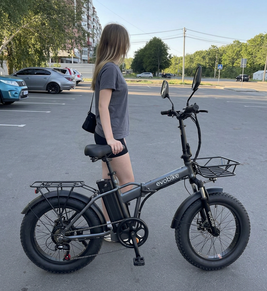 EVOBIKE Storm V8S 1000W 48V 18Ah &mdash; складаний електровелосипед Fat Bike 20&times;4&rdquo; Сірий V8S фото
