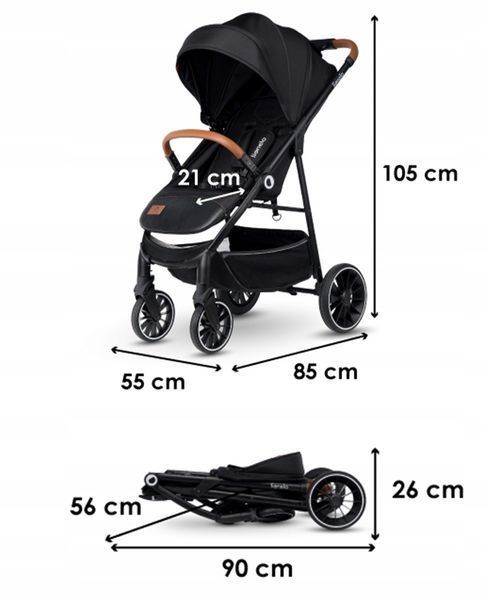 Прогулянкова коляска Lionelo Alexia BLACK ONYX 9134 фото