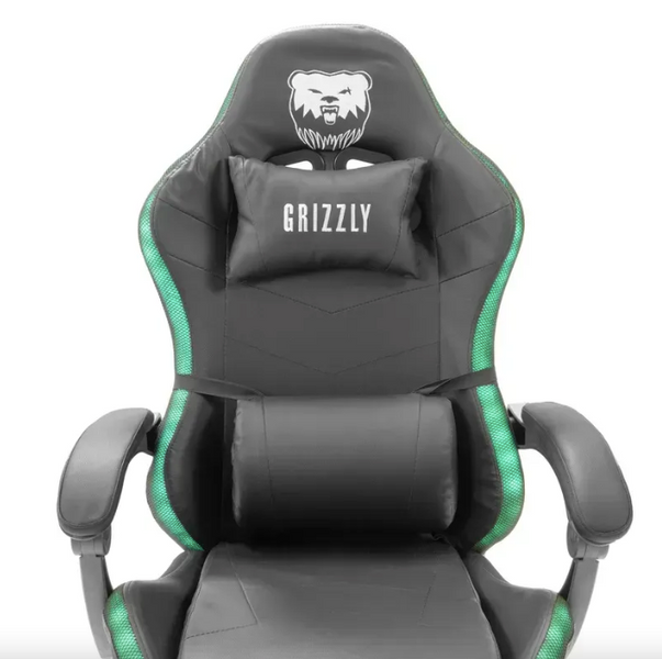 Геймерське крісло Grizzly з RGB LED-підсвіткою 12 режимів, чорне GR4 фото