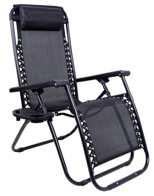 Раскладное садовое кресло шезлонг Orion Black 32524 фото