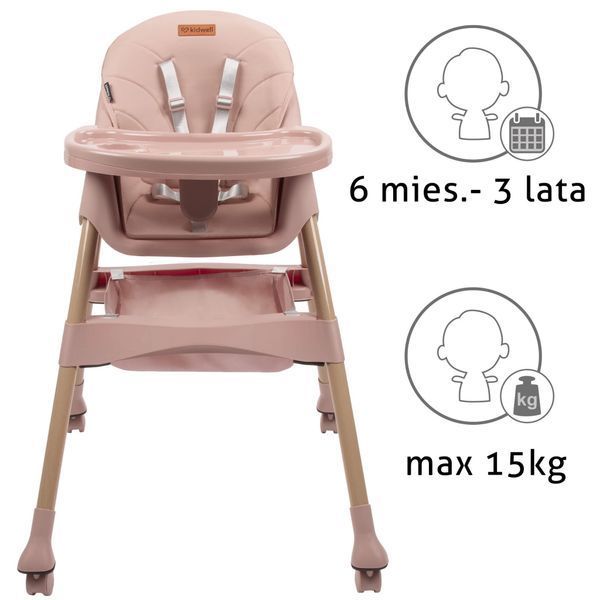 Стільчик для годування Kidwell KARIMI Pink 23853 фото