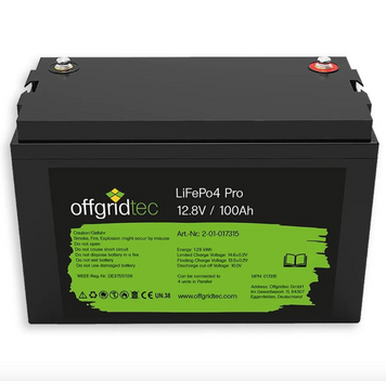 Акумулятор Offgridtec LiFePO4 12,8V 100Ah (100А) BMS 1280Wh (Німеччина) 9876567-9876543234 фото