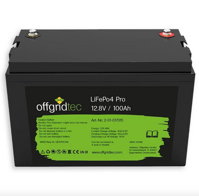 Акумулятор Offgridtec LiFePO4 12,8V 100Ah (100А) BMS 1280Wh (Німеччина) 9876567-9876543234 фото