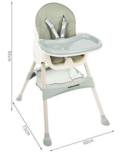 Стілець для годування 3в1 Kruzzel 12059 Lite Green 11192 фото