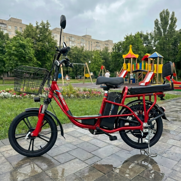 Електровелосипед Green Giant U18 Eco 600W Червоний - розкладне сидіння-багажник 84848-4844880 фото