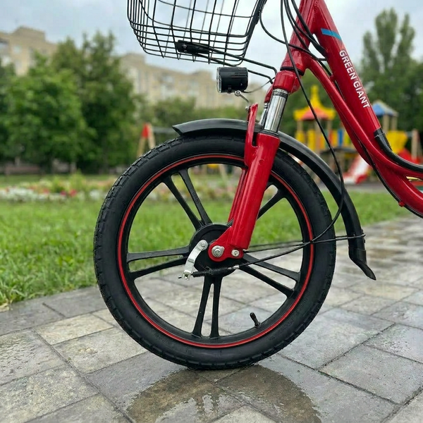 Електровелосипед Green Giant U18 Eco 600W Червоний - розкладне сидіння-багажник 84848-4844880 фото