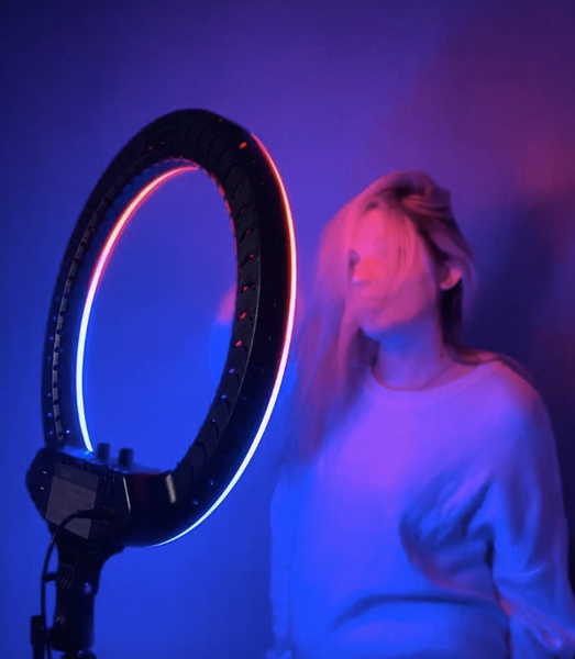 Кільцева лампа RL-18 RGB цвітна 45 см зі штативом 2 метри 455553456-5346 фото